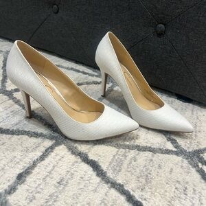 Jessica Simpson white heels